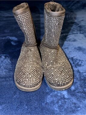fabkids Black Crystal-Embellished Kids' Winter Boots